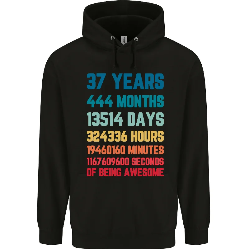 37th Birthday 37 Year Old Mens 80% Cotton Hoodie Hoodie with Rhinestones Sparkly Elegant 37th Birthday 37 Year Old Mens 80% Cotton Hoodie Hoodie with Rhinestones Sparkly Elegant