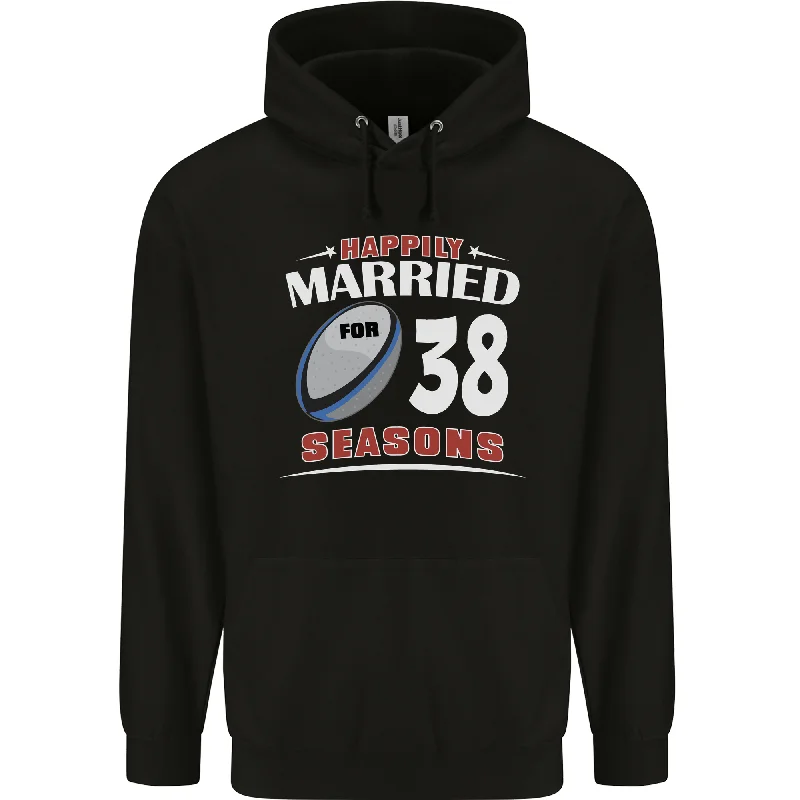 38 Year Wedding Anniversary 38th Rugby Mens 80% Cotton Hoodie Hoodie with Hem Elastic Stretchable Comfortable 38 Year Wedding Anniversary 38th Rugby Mens 80% Cotton Hoodie Hoodie with Hem Elastic Stretchable Comfortable