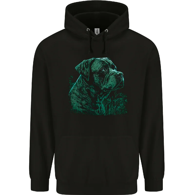 A Green Cane Corso Dog Mens 80% Cotton Hoodie