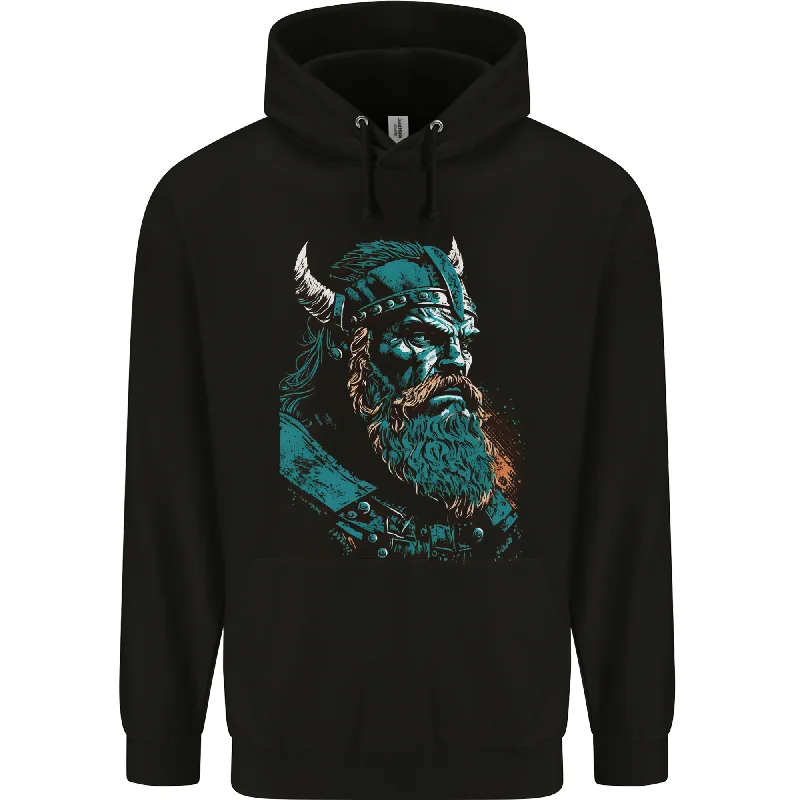 A Green Viking Elder Valhalla Odin Norse Gods Mens 80% Cotton Hoodie