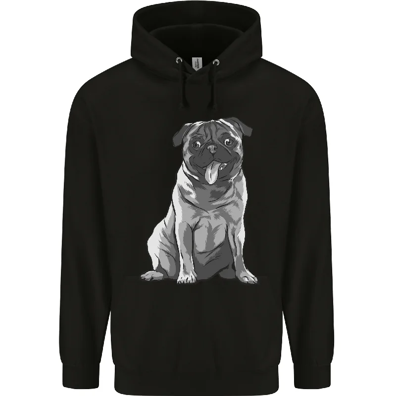 A Happy Pug Funny Dog Funny Mens 80% Cotton Hoodie