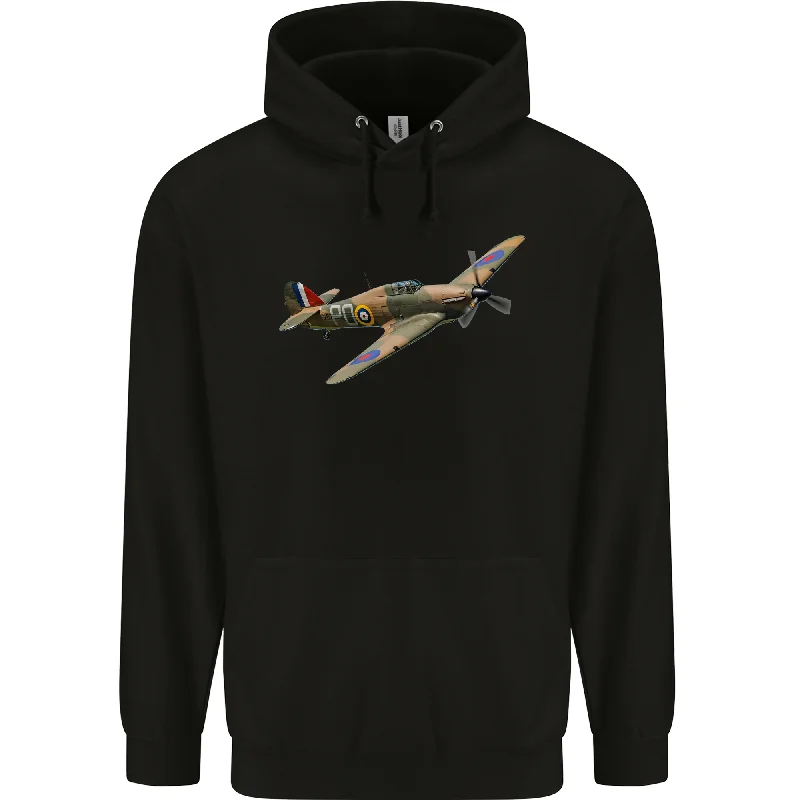 A Hawker Hurricane Flying Solo Mens 80% Cotton Hoodie