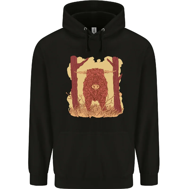 A Highland Cow Mens 80% Cotton Hoodie