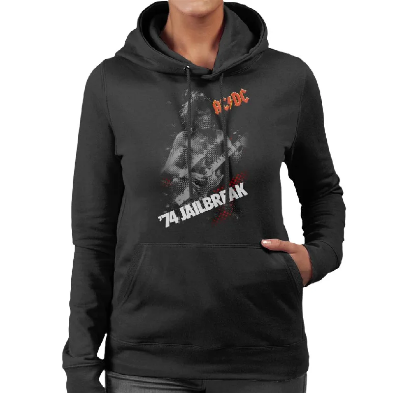 AC/DC 74 Jailbreak Women's Hooded Sweatshirt Hoodie with Contrast Stitching Detailed Premium AC/DC 74 Jailbreak Women's Hooded Sweatshirt Hoodie with Contrast Stitching Detailed Premium