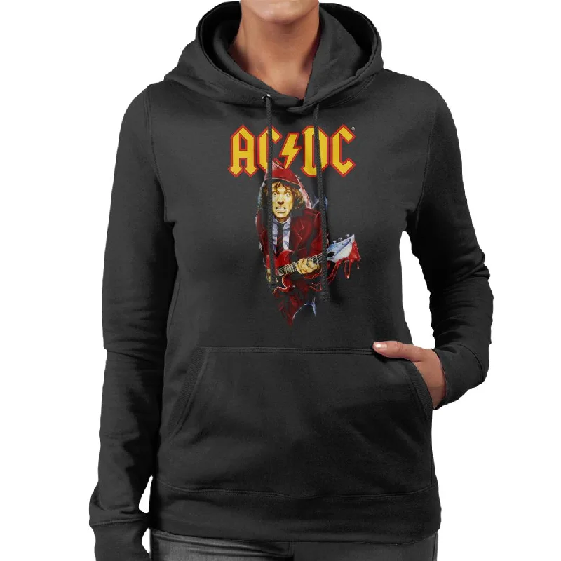 AC/DC Angus Young Women's Hooded Sweatshirt Hoodie with Raglan Sleeves Sporty Comfortable AC/DC Angus Young Women's Hooded Sweatshirt Hoodie with Raglan Sleeves Sporty Comfortable