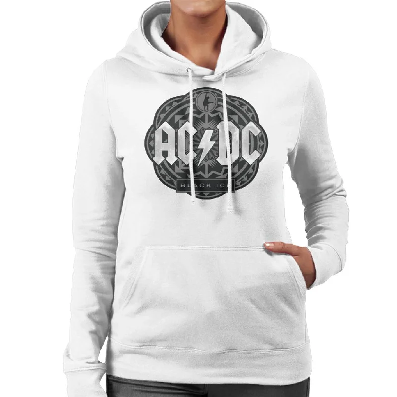 AC/DC Black Ice Women's Hooded Sweatshirt Hoodie with Slim Fit Tailored Modern