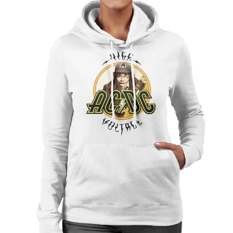 AC/DC High Voltage Angus Young Women's Hooded Sweatshirt Hoodie with Reflective Safety Nightwear AC/DC High Voltage Angus Young Women's Hooded Sweatshirt Hoodie with Reflective Safety Nightwear