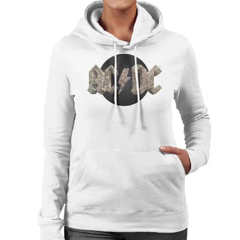 AC/DC Rock Logo Women's Hooded Sweatshirt Hoodie with Cuffed Sleeves Snug Secure