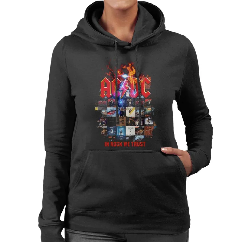 AC/DC In Rock We Trust Album Cover Women's Hooded Sweatshirt Zip Hoodie Drawstring Kangaroo Pocket AC/DC In Rock We Trust Album Cover Women's Hooded Sweatshirt Zip Hoodie Drawstring Kangaroo Pocket