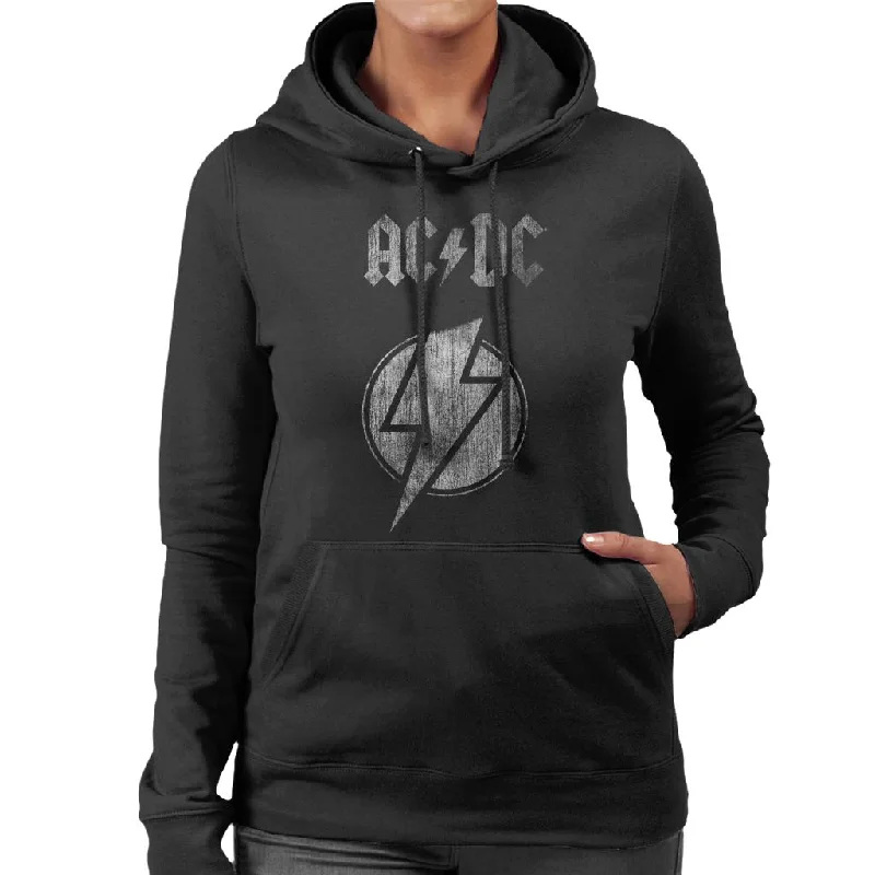 AC/DC Lightning Bolt Women's Hooded Sweatshirt Hoodie with Hem Elastic Stretchable Comfortable AC/DC Lightning Bolt Women's Hooded Sweatshirt Hoodie with Hem Elastic Stretchable Comfortable