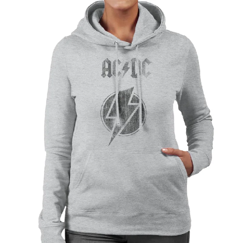ACDC Logo Lightning Bolt Women's Hooded Sweatshirt Hoodie with Back Slit Movement Comfort ACDC Logo Lightning Bolt Women's Hooded Sweatshirt Hoodie with Back Slit Movement Comfort