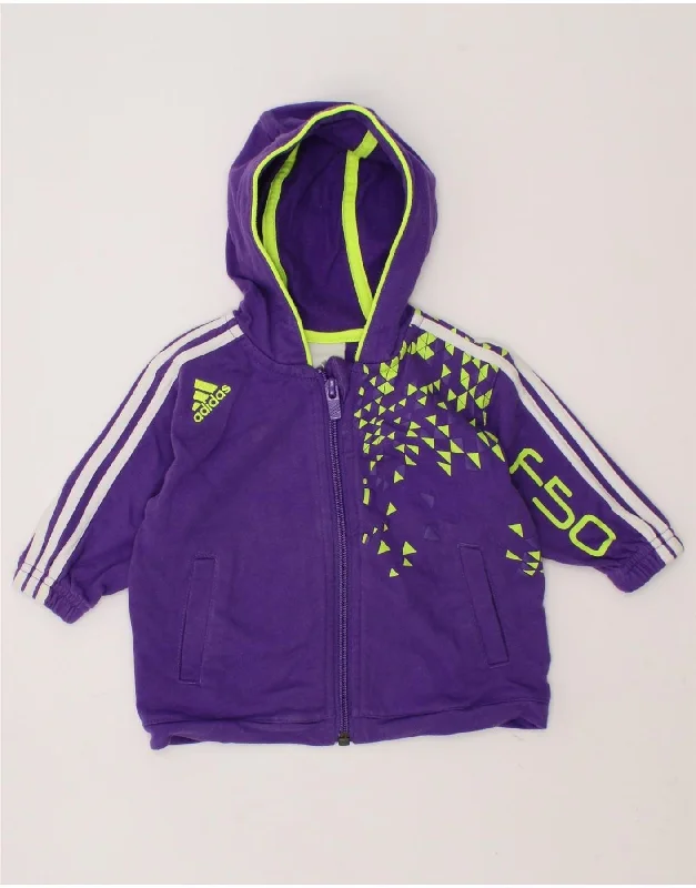 ADIDAS Baby Boys Graphic Zip Hoodie Sweater 0-3 Months Purple Cotton Hoodie with Hidden Zipper Minimalist Clean ADIDAS Baby Boys Graphic Zip Hoodie Sweater 0-3 Months Purple Cotton Hoodie with Hidden Zipper Minimalist Clean