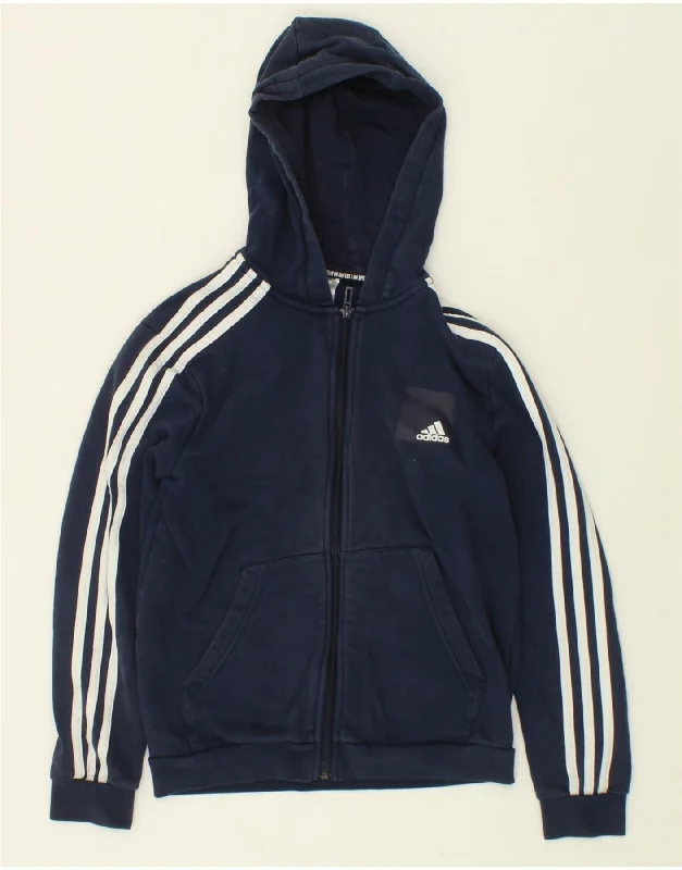 ADIDAS Boys Zip Hoodie Sweater 11-12 Years Navy Blue Cotton Hoodie with Belted Waist Structured Tailored ADIDAS Boys Zip Hoodie Sweater 11-12 Years Navy Blue Cotton Hoodie with Belted Waist Structured Tailored