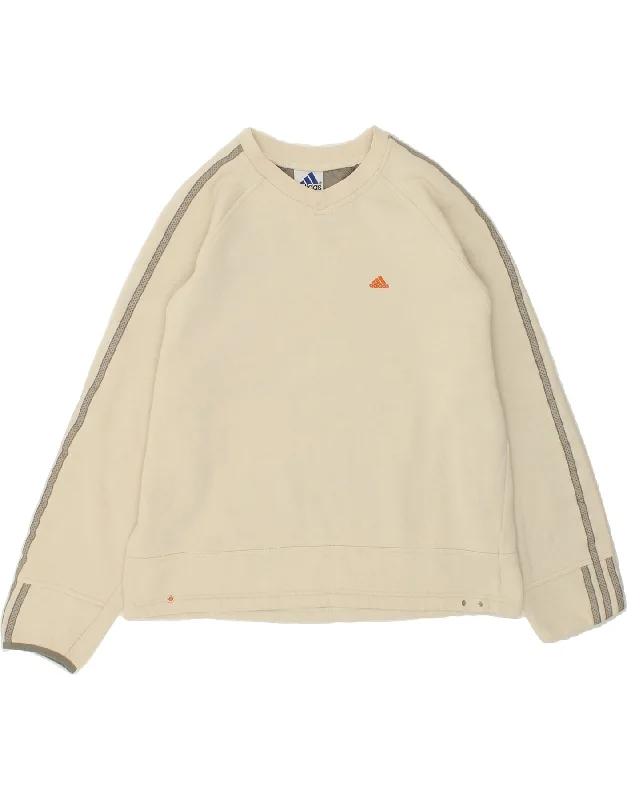 ADIDAS Mens Sweatshirt Jumper Large Beige Cotton Hoodie with Elastic Cuffs Stretchable Comfortable ADIDAS Mens Sweatshirt Jumper Large Beige Cotton Hoodie with Elastic Cuffs Stretchable Comfortable