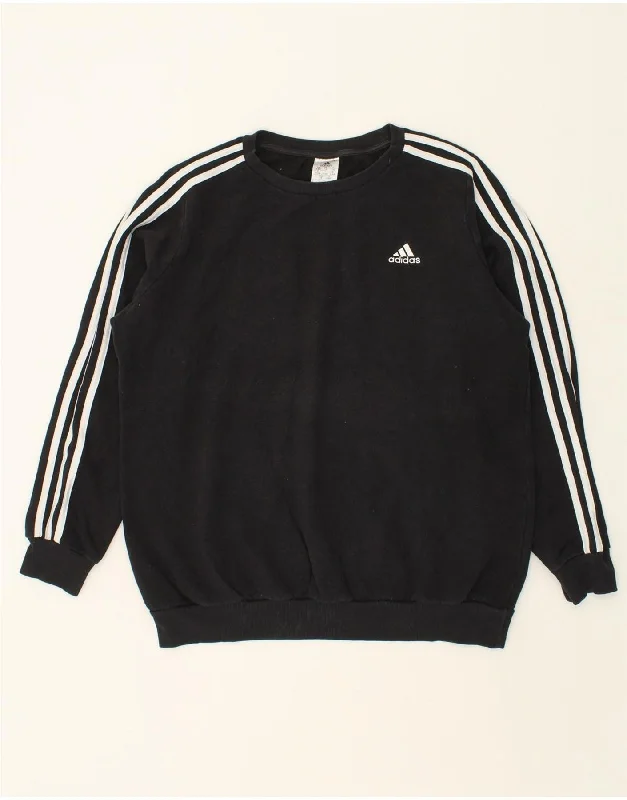 ADIDAS Womens Oversized Sweatshirt Jumper UK 20/22 XL Black Cotton Hoodie with Pocket Utility Practical ADIDAS Womens Oversized Sweatshirt Jumper UK 20/22 XL Black Cotton Hoodie with Pocket Utility Practical