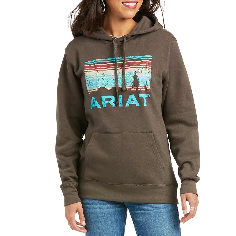 Ariat Women's REAL Arm Logo Graphic Hoodie Hoodie with Snap Buttons Easy Quick