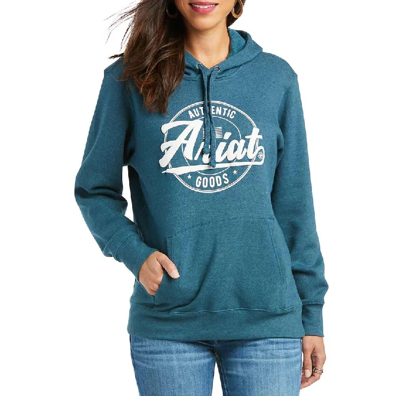 Ariat Women's REAL Logo Hoodie Hoodie with Magnetic Closure Innovative Modern