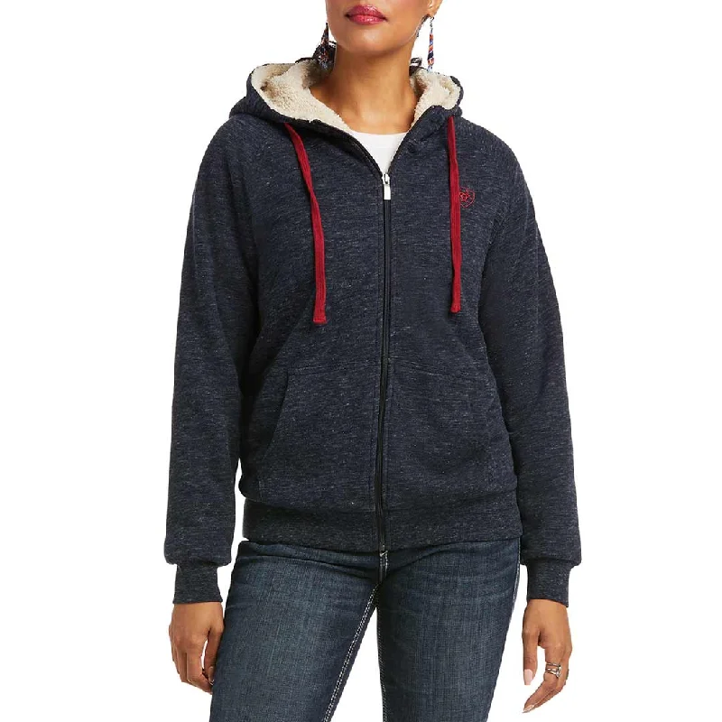 Ariat Women's REAL Sherpa Full Zip Hoodie Hoodie with Set-In Sleeves Structured Classic Ariat Women's REAL Sherpa Full Zip Hoodie Hoodie with Set-In Sleeves Structured Classic