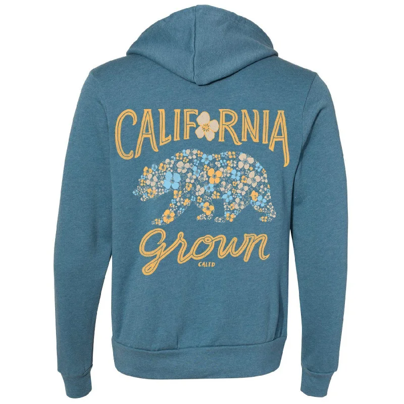 Bear Poppy Blossom Zipper Hoodie