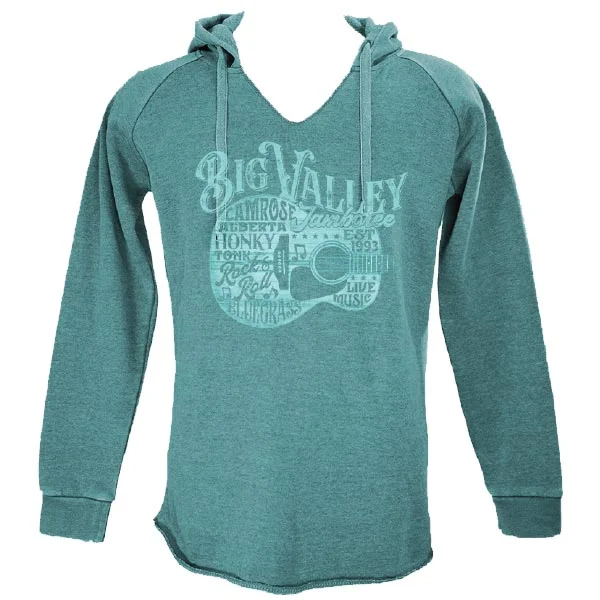 Big Valley Jamboree Women's Guitar Graphic Hoodie Hoodie with Hem Raw Edge Edgy Unfinished