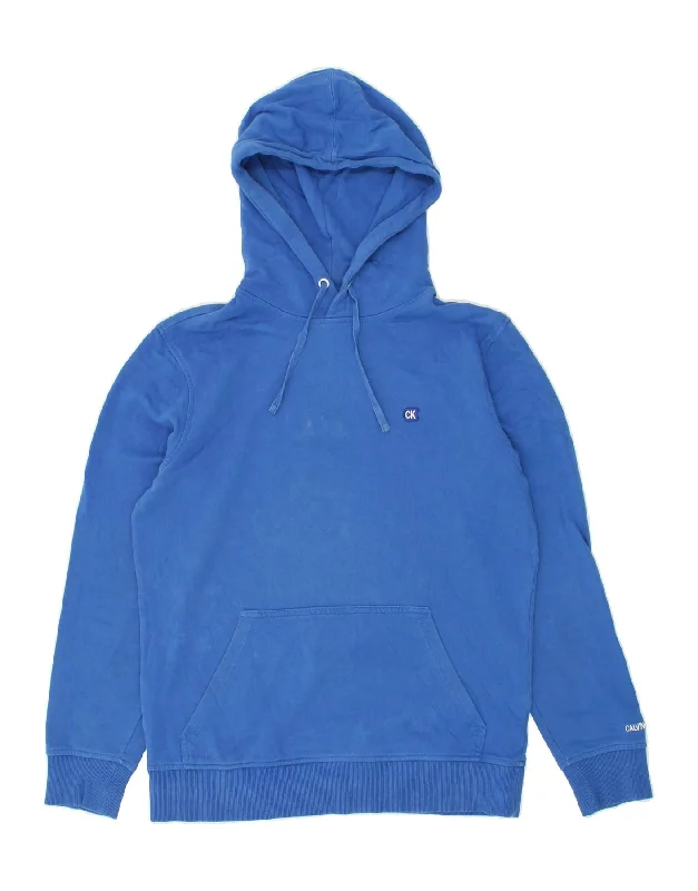 CALVIN KLEIN JEANS Mens Hoodie Jumper Medium Blue Cotton Hoodie with Lining Warm Insulated CALVIN KLEIN JEANS Mens Hoodie Jumper Medium Blue Cotton Hoodie with Lining Warm Insulated