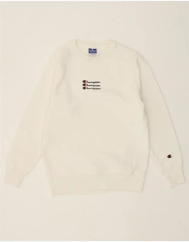 CHAMPION Mens Graphic Sweatshirt Jumper XS White Cotton Hoodie with Hood Adjustable Protection CHAMPION Mens Graphic Sweatshirt Jumper XS White Cotton Hoodie with Hood Adjustable Protection