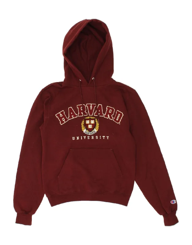 CHAMPION Mens Harvard Graphic Hoodie Jumper XS Maroon Cotton Hoodie with Drawcord Adjustable Secure CHAMPION Mens Harvard Graphic Hoodie Jumper XS Maroon Cotton Hoodie with Drawcord Adjustable Secure