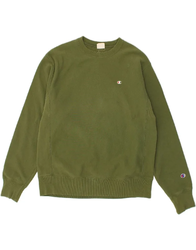 CHAMPION Mens Sweatshirt Jumper Medium Green Cotton Hoodie with Pocket Utility Practical CHAMPION Mens Sweatshirt Jumper Medium Green Cotton Hoodie with Pocket Utility Practical