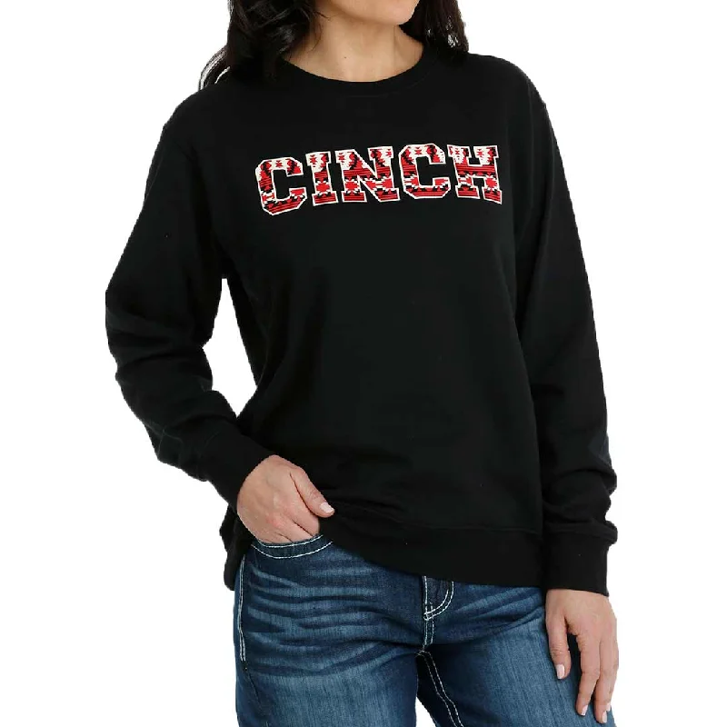 Cinch Women's Fleece Pullover Logo Sweatshirt Hoodie with Mock Neck Collared Structured Cinch Women's Fleece Pullover Logo Sweatshirt Hoodie with Mock Neck Collared Structured