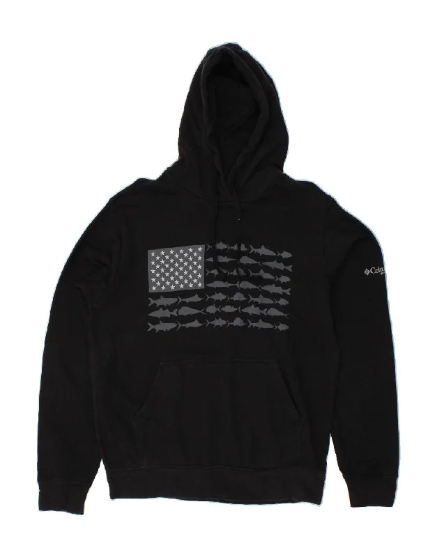 COLUMBIA Mens Graphic Hoodie Jumper Small Black Cotton Hoodie with Set-In Sleeves Structured Classic COLUMBIA Mens Graphic Hoodie Jumper Small Black Cotton Hoodie with Set-In Sleeves Structured Classic