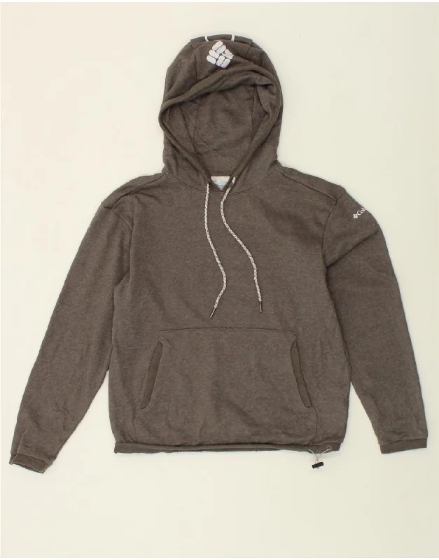 COLUMBIA Womens Hoodie Jumper UK 10 Small Grey Cotton Hoodie with Logo Branding Identity COLUMBIA Womens Hoodie Jumper UK 10 Small Grey Cotton Hoodie with Logo Branding Identity