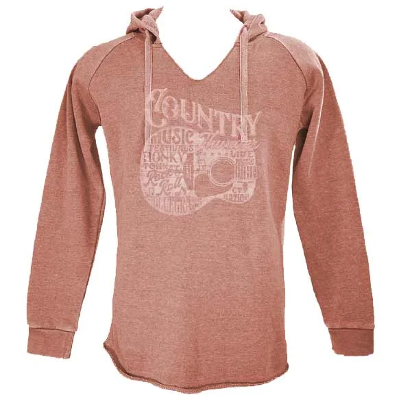 Country Thunder Women's Guitar Graphic Hoodie Graphic Hoodie Design Print
