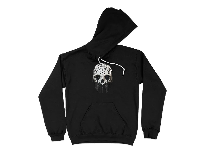 CrimsonNoir Beast Skull Unisex Hoodie Hoodie with Raw Hem Edgy Unfinished