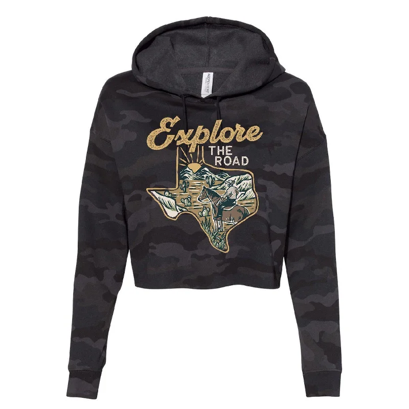 Explore the Road Texas Cropped Hoodie