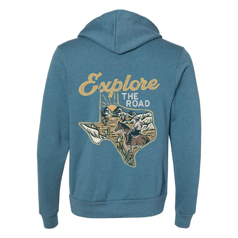 Explore the Road Texas Zipper Hoodie