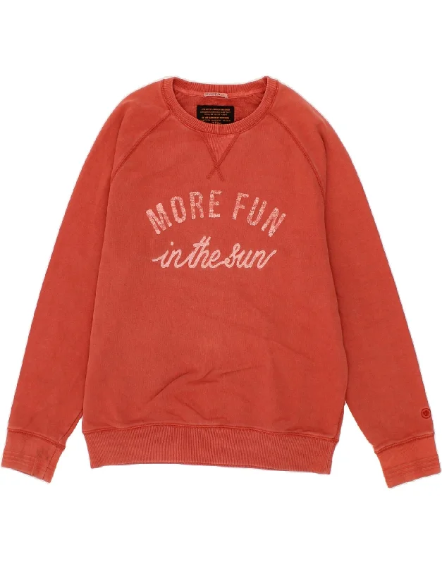 FAT FACE Mens Garment Dyed Graphic Sweatshirt Jumper Large Red Cotton Hoodie with Pattern Geometric Abstract FAT FACE Mens Garment Dyed Graphic Sweatshirt Jumper Large Red Cotton Hoodie with Pattern Geometric Abstract
