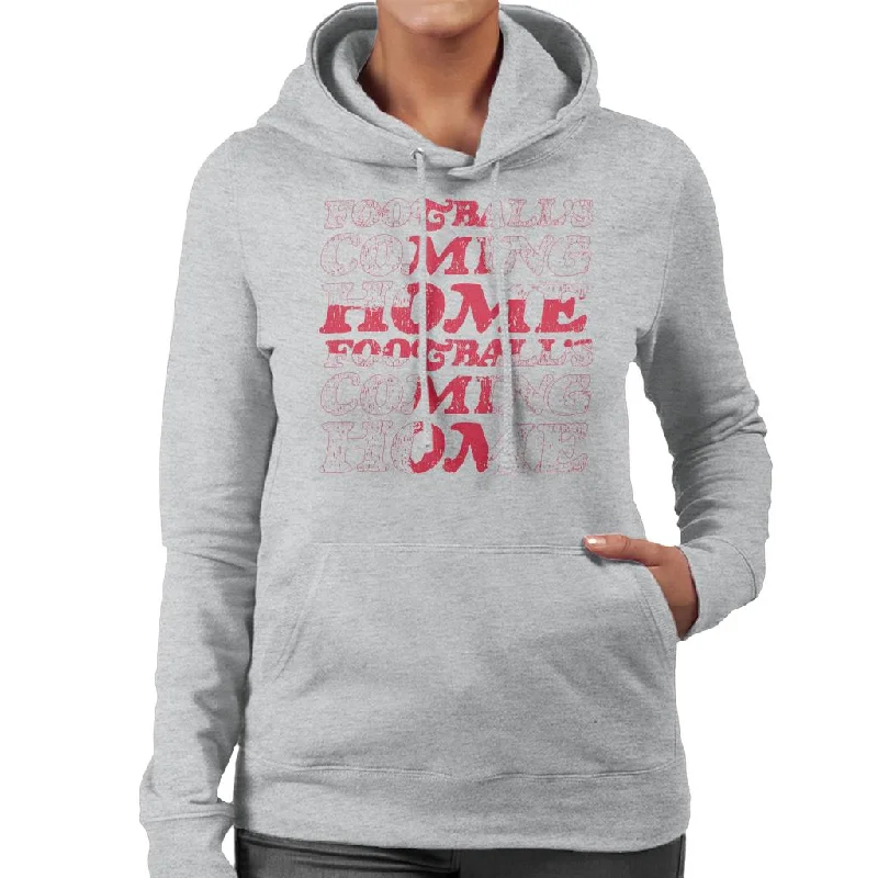 Football's Coming Home Cascade Flag Outline Women's Hooded Sweatshirt Hoodie with Mock Neck Collared Structured Football's Coming Home Cascade Flag Outline Women's Hooded Sweatshirt Hoodie with Mock Neck Collared Structured
