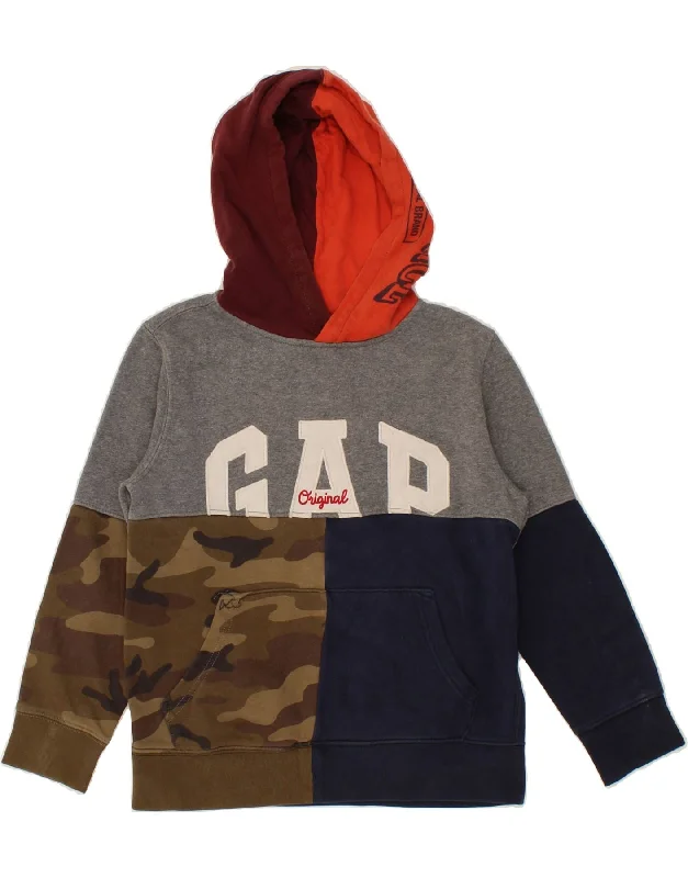 GAP Boys Graphic Hoodie Jumper 7-8 Years Medium Multicoloured Colourblock Hoodie with Toggle Buttons Decorative Unique GAP Boys Graphic Hoodie Jumper 7-8 Years Medium Multicoloured Colourblock Hoodie with Toggle Buttons Decorative Unique