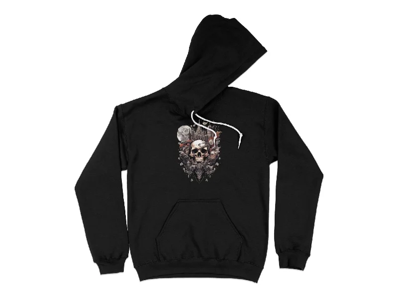 Gothic Skull Unisex Hoodie Hoodie with Fur Luxurious Winter