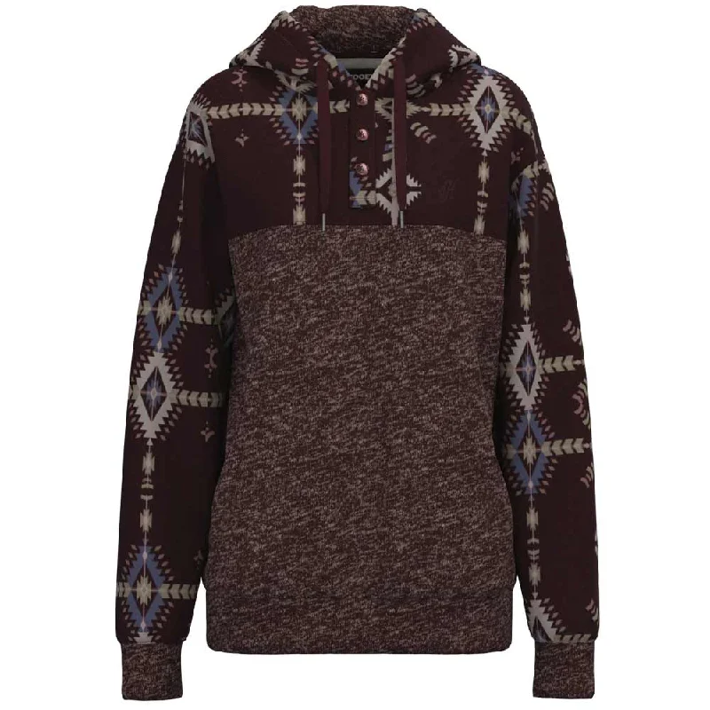 Hooey Women's Jimmy Aztec Hoodie Hoodie with Rhinestones Sparkly Elegant