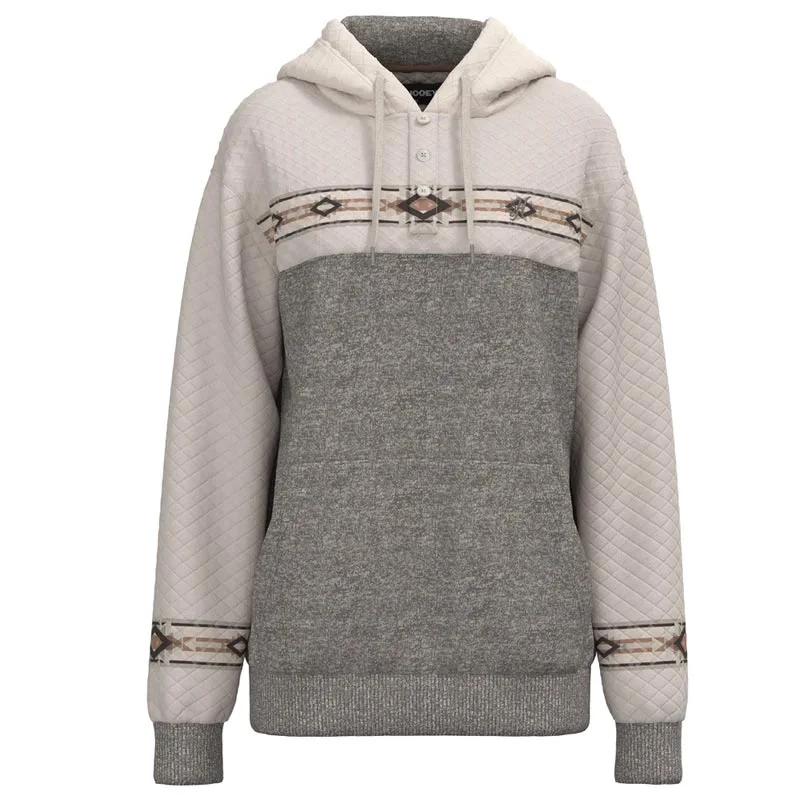 Hooey Women's Jimmy Quilted Hoodie Hoodie with Typography Text Message