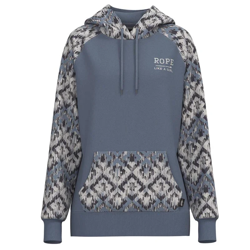 Hooey Women's Rope Like A Girl Aztec Hoodie Hoodie with Lining Warm Insulated