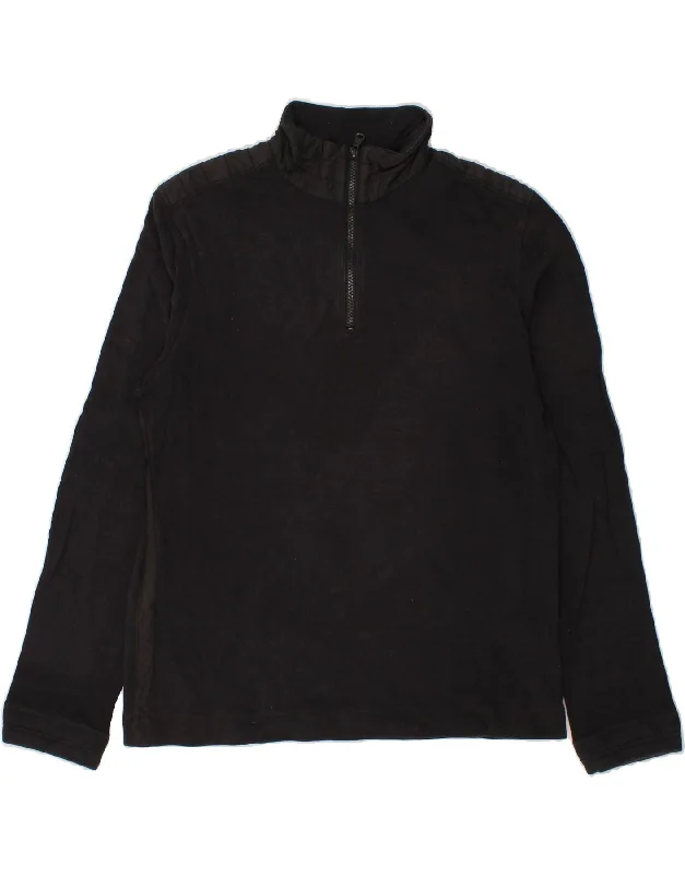 HUGO BOSS Mens Regular Fit Zip Neck Sweatshirt Jumper Large Black Cotton Hoodie with Hem Ribbing Snug Secure HUGO BOSS Mens Regular Fit Zip Neck Sweatshirt Jumper Large Black Cotton Hoodie with Hem Ribbing Snug Secure