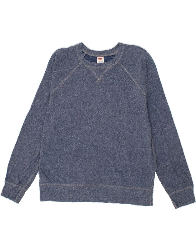 J. CREW Mens Sweatshirt Jumper Large Blue Cotton Hoodie with Applique Textured Unique J. CREW Mens Sweatshirt Jumper Large Blue Cotton Hoodie with Applique Textured Unique