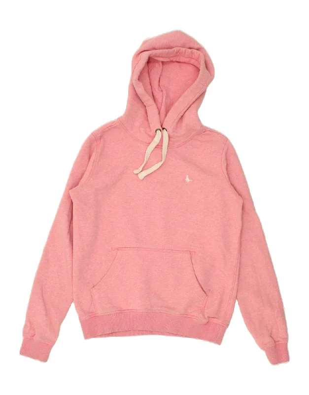 JACK WILLS Womens Oversized Hoodie Jumper UK 6 XS Pink Flecked Hoodie with Front Slit Layering Stylish JACK WILLS Womens Oversized Hoodie Jumper UK 6 XS Pink Flecked Hoodie with Front Slit Layering Stylish