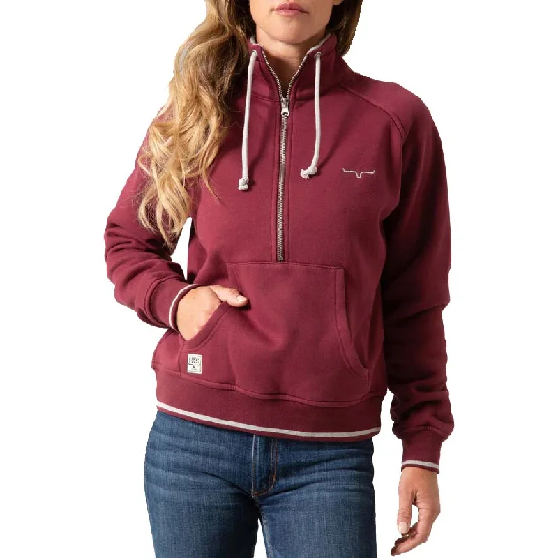 Kimes Ranch Women's Malta Cropped 1/4 Zip Sweatshirt Hoodie with Hidden Zipper Minimalist Clean Kimes Ranch Women's Malta Cropped 1/4 Zip Sweatshirt Hoodie with Hidden Zipper Minimalist Clean