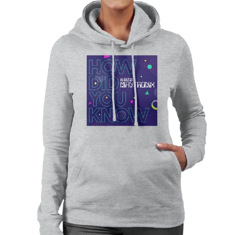 Mantronix Album How Did You Know Women's Hooded Sweatshirt Hoodie with Magnetic Closure Innovative Modern