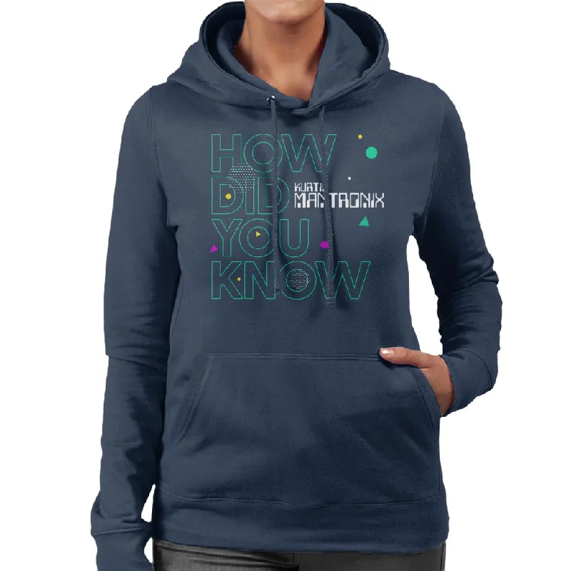 Mantronix How Did You Know Women's Hooded Sweatshirt Hoodie with Exposed Zipper Edgy Industrial Mantronix How Did You Know Women's Hooded Sweatshirt Hoodie with Exposed Zipper Edgy Industrial