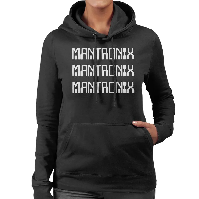 Mantronix White The Album Cover Women's Hooded Sweatshirt Hoodie with Mock Neck Collared Structured Mantronix White The Album Cover Women's Hooded Sweatshirt Hoodie with Mock Neck Collared Structured