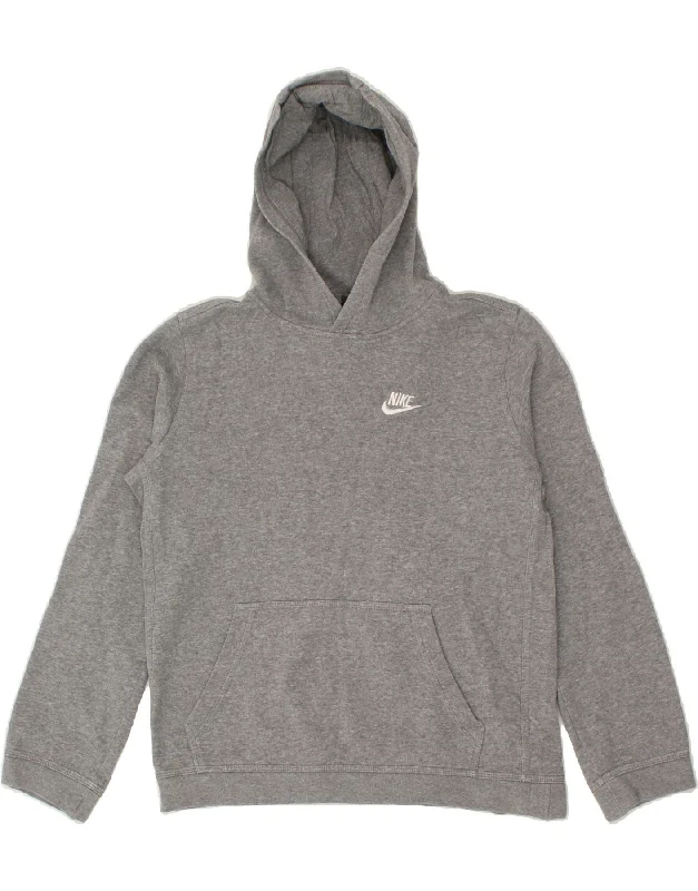 NIKE Boys Hoodie Jumper 13-14 Years XL Grey Cotton Hoodie with Longline Fit Extended Stylish NIKE Boys Hoodie Jumper 13-14 Years XL Grey Cotton Hoodie with Longline Fit Extended Stylish